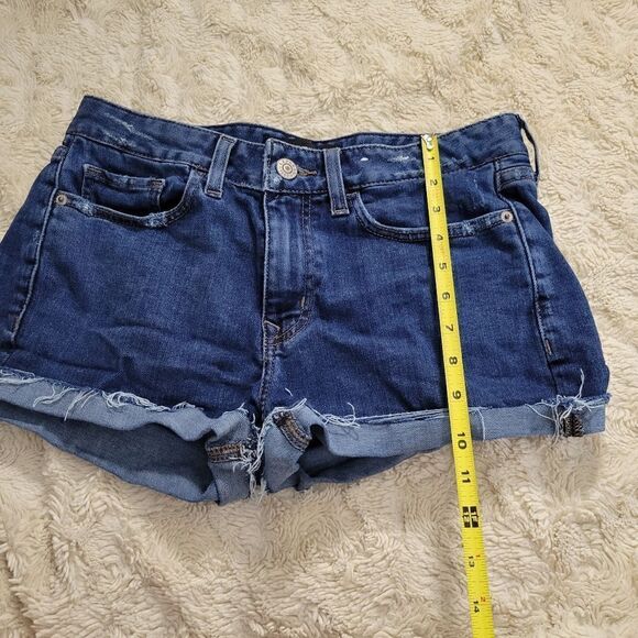 Express Denim Dark Wash Shortie Relaxed Low Rise Size 6 - Picture 6 of 9